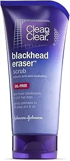 Clean & Clear Blackhead Eraser Facial Scrub with 2% Salicylic Acid Acne Medication, Oil-Free Daily Facial Scrub for Acne-Prone Skin Care, 5 oz (Pack of 3)