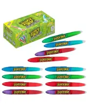 Juicy Drop Sour Gel Pen Candy Variety Pack of 12 Assorted Fruity Flavors Sour