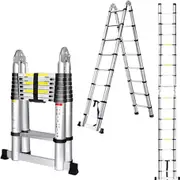 4.4 m (2.2+2.2m) Telescopic Aluminum Multipurpose Ladder Extension Alloy Step