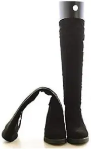2Pairs Black Plastic Thicken Long Automatic Stand Support Shaper Shoe Trees Tall