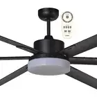 Albatross 72″ DC Ceiling Fan With 24W LED Light and Remote Matt Black MAFML3M...
