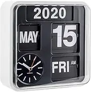Karlsson Flip Calendar Wall Clock White Mini Flip,White, 24.5x24,5x10cm