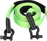 5 Metres 5 Ton Car Pull Rope Polyester Recovery Strap with Shackle for Easy Fixing (Green)