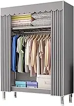 Wardrobe Portable Canvas Wardrobe with Hanging Rail, Shelves, Fabric Clothes Closet Storage Organizer for Bedroom, Living Room,84x46x173cm