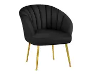 ALFORDSON Armchair Velvet Lounge Accent Chair Black