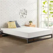 Zinus Bed Frame King Heavy Duty Metal Base Wood Metal Slats