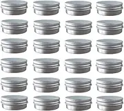 24 Pack (1 Oz/30ml) Screw Top Round Aluminum Tin Cans, Metal Tin Storage Jar Containers with Screw Cap for Lip Balm, Cosmetic, Candles, Salve, Make Up, Eye Shadow, Powder, Tea