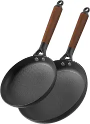 Cast Iron Skillets, 8 Inch 10 Inch Non Stick Frying Pans, 2 Piece Cookware Set C