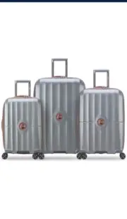 DELSEY Paris St.Tropez Hard side Expandable Luggage With Spinner Wheel,Platinum