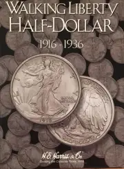 1916-1936 WALKING LIBERTY HALF COIN FOLDER H. E. HARRIS / WHITMAN - NEW