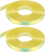 uxcell 2PCS 5.47 Yards Silicone Lanyard String, 12mm Wide Bright Color Lacing Cord Laser Reflective Lanyard String for Crafts Weaving DIY Handmade Bracelets Clothes Keychain, Yellow Green