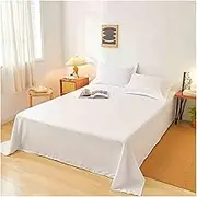 Twin Full Queen Size Waterproof Flat Sheet Lightweight Cotton Bed Sheet Mattress Protector Sheet Bed Cover for Twin Full Queen Size Bed(White,200x230cm)