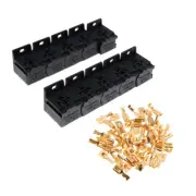10 PCS Relay Base Holders, 12V/24V 30-80A 5 Pin Sockets with 50 Terminals 6.3Mm/