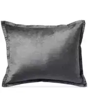 Donna Karan Exhale Velvet Cotton Feather 16" x 20" Decorative Pillow - Gray