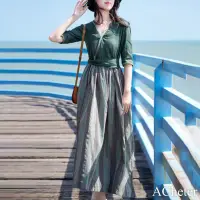 在飛比找博客來優惠-【ACheter】 漢服改良連身裙復古文藝棉麻短袖減齡氣質顯