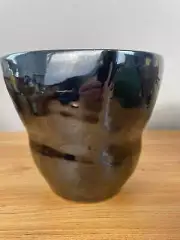 William "Bill" Kremer Studio Pottery 6" Black Square Vase Notre Dame Professor R