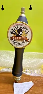 BARONS Black Wattle BEER Tap Handle 12" Pilot AUSTRALIA Brewery PUB Keg 2 Side