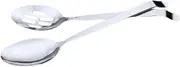 HOMOBABE 4Pcs Stainless Steel Serving Spoon Long Handle Portion Control Ladles with Colanders Dishwasher Safe for Dried Food Transfer and Elegant Dining