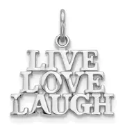 14K White Gold Polished Live Love Laugh Charm