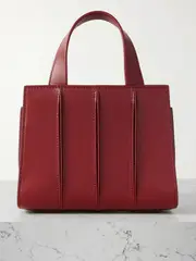 [Max Mara] Max Mara - Whitney Bag 3 Micro Pleated Leather Tote - Burgundy - One size One size Burgundy