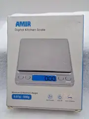 AMIR Digital Kitchen Scale 500g Mini Pocket Jewelry Scale 2 Trays