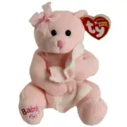 TY Beanie Baby - BABY GIRL the Bear (with Blanket & Bow) 7"...NEW with Mint Tags