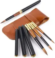 Kolinsky Travel Watercolor Brushes, Fuumuui 3Pcs Plein Air Elegant Kolinsky Sabl