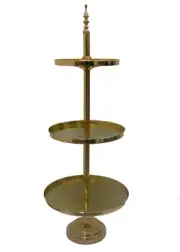 Lux 3 Tier GOLD Mirror Cake Stand Wedding Cupcake Display Plate Tray 94cm H