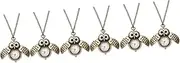 [LIFKOME] 3sets Unique Owl Shape Pocket Watch Pendent Bronze Alloy Quartz Movement Numerals for Men Women 2pcs*3