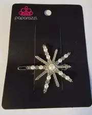 Leading Luminary White Paparazzi Hair Clip Accessory