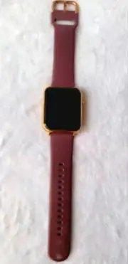 Smart Watch Men/Women 1.69 Inch Full Color Screen Fitness Tracker Burgundy Strap