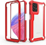 [Asuwish] Phone Case for Samsung Galaxy A73 5G 2022 Cover Rugged Shockproof Drop Proof Full Body Protective Heavy Duty Hybrid Dual Layer Cell Accessories Gaxaly A 73 G5 Gaxaly 73A S73 Women Men Red