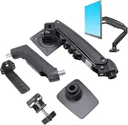 Single Monitor Mount, Heavy Duty Fully Adjustable Aluminum Alloy Stand, Computer Screen Stand Holder for 17-30 Inch Screen, Holds 4.4-19.8 Lb