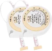 TOKIDNY 2Pcs Retractable Waist Tape Measure Soft Body Measuring Tape with Auto Rolling Feature for Precise Waist Measurement Portable Dual Sided Health Monitoring Tool