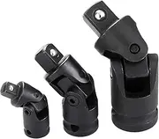 SFCPDDZYNE 1/4 Inches 3/8 Inches 1/2 Inches Universal Joint Set Ratchet Angle Extension Bar Socket Adapter Manual And Pneumatic Bendable Adapter Socket Tools Socket socket(3pcs-black)