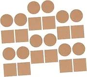 Beatifufu 24pcs DIY Self Adhesive Cork Pads for Mugs Coasters Heat Insulated Round Square Cork Versatile Decorative Pads for Crafts Plants and Furniture Protection