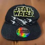 STAR WARS Hat Youth Black Denim Embroidered Logo Berkshire SnapBack Ball Cap NEW
