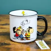Peanuts Gang Coffee Mug w/ Snoopy and Woodstock: 21oz White Cup - BRAND NEW
