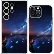Space Sun Stars Lake Floating Boats Case Cover Silicone / Shockproof / MagSafe