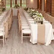 14" Wide x108" Long Burlap Table Runner NATURAL JUTE Serged Edges WEDDING USA