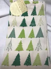CYNTHIA ROWLEY KITCHEN TOWELS (2) TREES GREEN CREAM 100% COTTON NWT