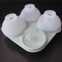 在飛比找ETMall東森購物網優惠-創意硅膠圓形冰格FaSoLa球形冰格水信玄餅模具帶蓋獨立4孔