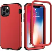 Everlab Case for iPhone 12 Mini 5.4-Inch, Silicone Bumper Full Protection Shockproof 360 Magnetic Cover (Red)