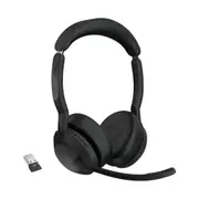 Jabra Evolve2 55 MS Stereo USB-A Bluetooth Headset with Charging Stand