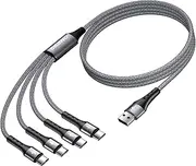 SIQIWO Multi USB C Cable Fast Charging, [1.2M/QC 3.0/3A] USB C Splitter Cable, 4 in 1 Charger Cord with 4 Type C Ports, for iPhone 16/15 Series, iPad Air/Pro, Samsung Galaxy S24 S23, Pixel, Sony, PS5