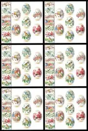 Easter Egg Wraps for 42 Hen Eggs, 6 Heat Shrink Sleeves 7 Designs Each #14