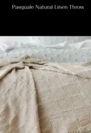 Adairs Pasquale Linen Throw - Natural RRP$129.99