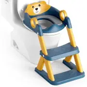 Adjustable Potty Training Seat with Soft PU Cushion - 2-in-1 Step Stool for Kids