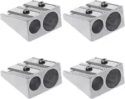 Makeup Pencil Sharpen, 4Pcs Manual Double Hole Pencil Sharpener 2-Hole Metal Pencil Sharpeners for Colored Graphite Pencils, Crayon Sharpener, Home School Office,Metal Pencil Sharpeners
