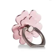 Universal Lucky Clover 360 Degree Rotation Metal Finger Ring Phone Holder for iPhone Samsung Xiaomi ROSE-GOLD COLOR